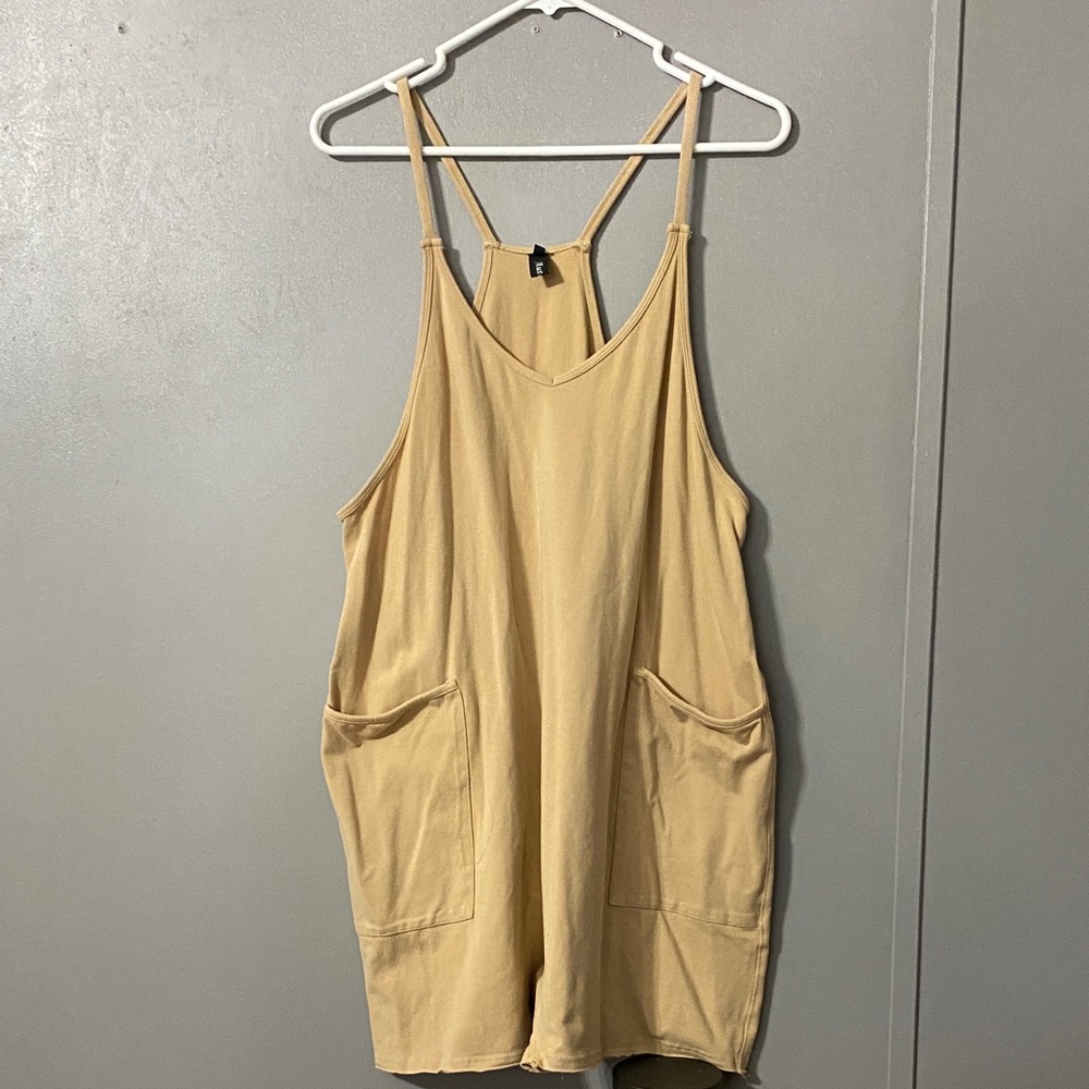 Beige Sleeveless Women's Romper
